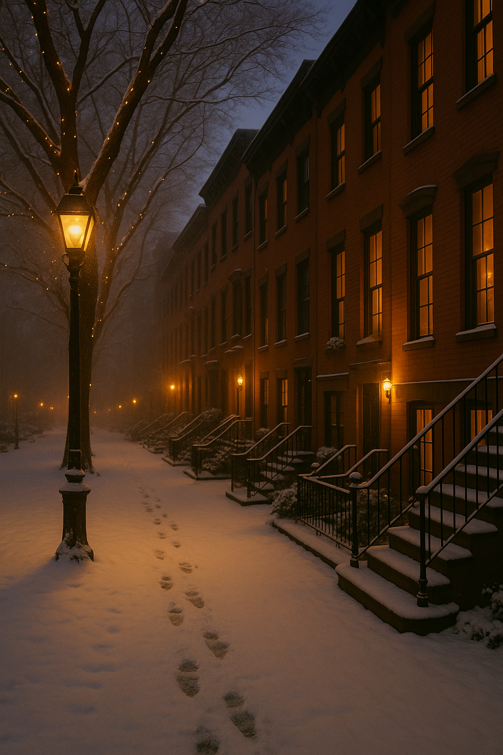 A Winter’s Whisper: The Magic of New York Brownstones in the Snow